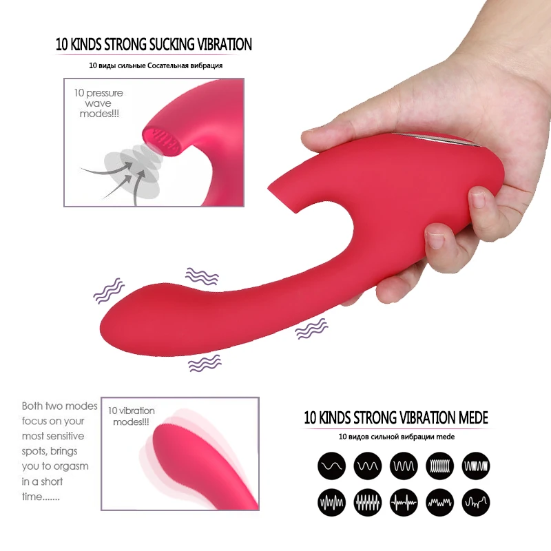 Вибратор с имитацией орального секса для женщин 10 скоростей вибрации стимуляция