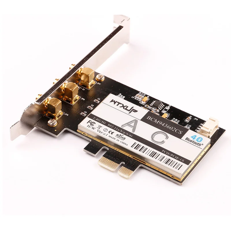 Беспроводная Wi-Fi-карта Broadcom Bcm94360CSAX Bcm4360 совместимая с Bluetooth 4 0 PCIe 1X 16X для MAC OS / Windows |