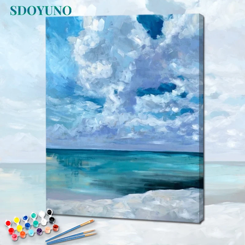 

SDOYUNO Acrylic Paint By Numbers Scenery Oil Painting By Numbers On Canvas 40x50cm Landscape Frameless DIY Home Decor Wall Art