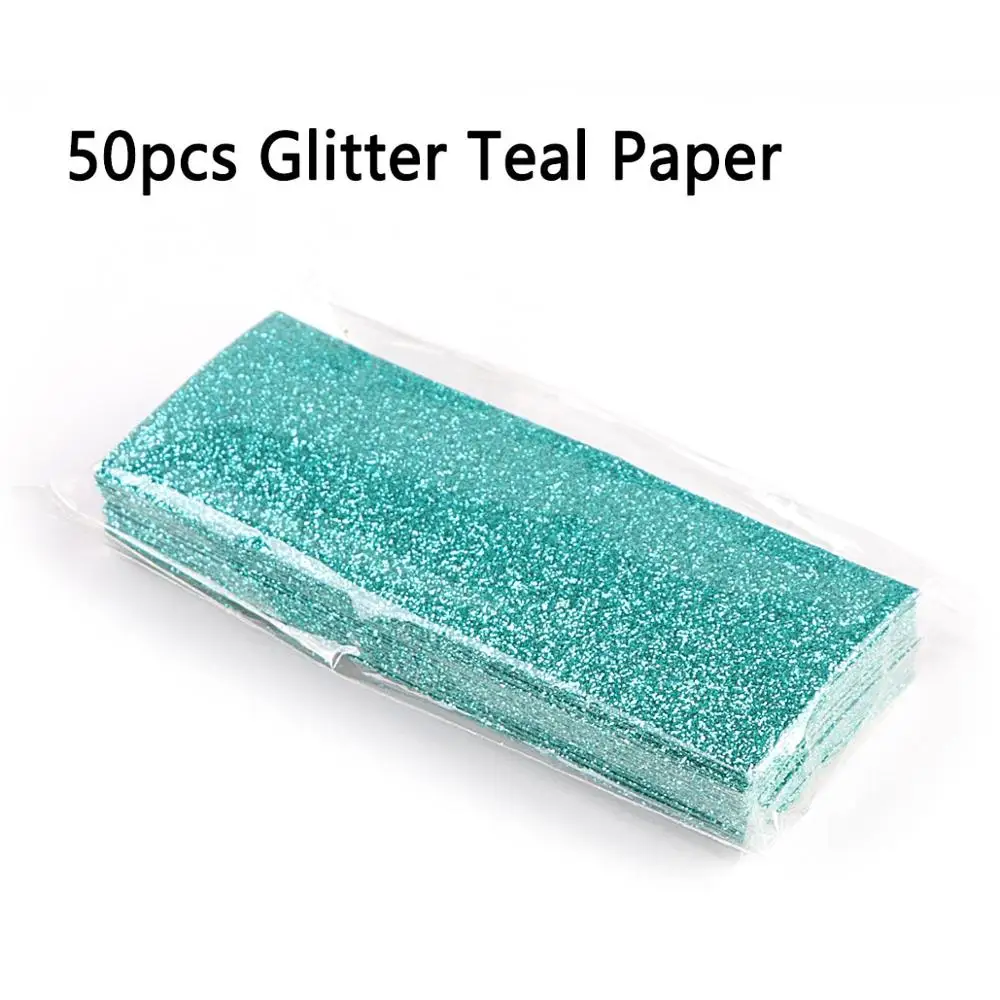 Teal Paper 50 шт. Блестящий Фон бумага для раздвижной чехол s профессиональная упаковка аксессуары для ресниц чехол - Цвет: Teal Paper