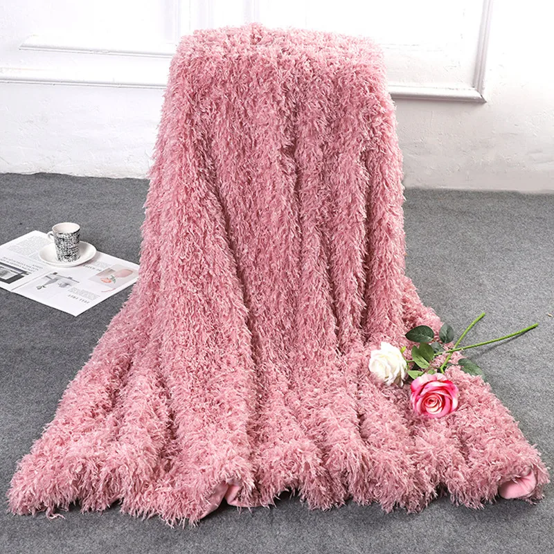 Wrap blanket Faux Fur Blanket Double Layer Soft Blanket/Long Plush Coverlet Sofa Cover Winter Warm Sheets Easy Wash | Дом и сад