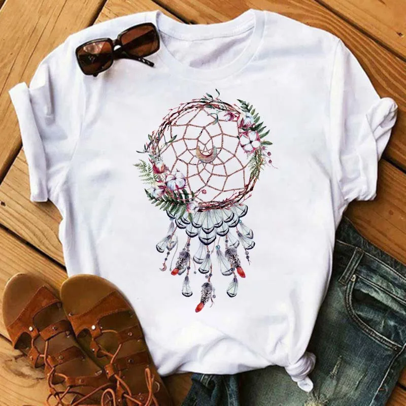 

Женская футболка с принтом «Ловец снов», с коротким рукавом