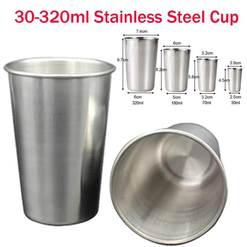 Стакан для питья из нержавеющей стали 30-320 мл чашки вина пива виски кружки