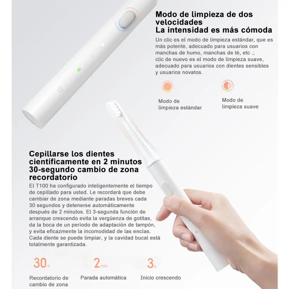 Xiaomi Mijia Sonic электрическая зубная щетка T100 USB перезаряжаемая IPX7 Водонепроницаемая