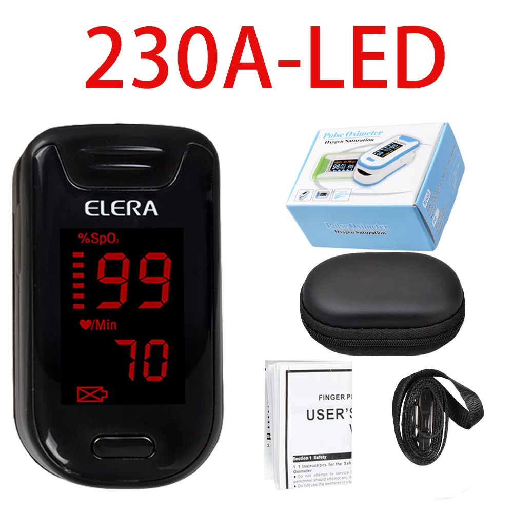 LED-black with case ENVN Пальчиковый оксиметр цифровой Пульсоксиметр чехол Портативный pulxiosimetro SPO2 PR oximetro de dedo saturimetro oximetro - Цвет: LED-black with case