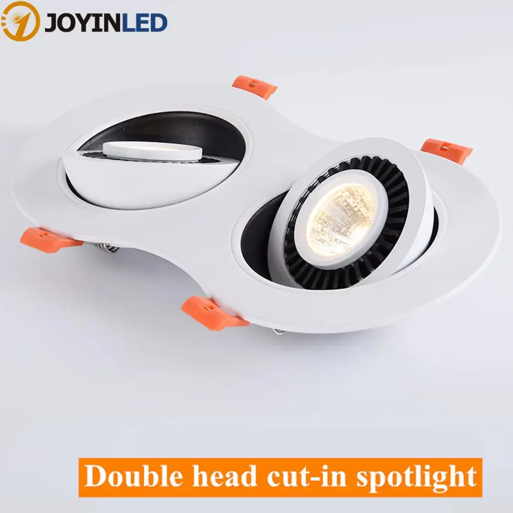 

Dimmable round double-headed LED recessed downlight 85-265V 10W 14W 18W 30W adjustable angle ceiling lamp spotlight home lightin