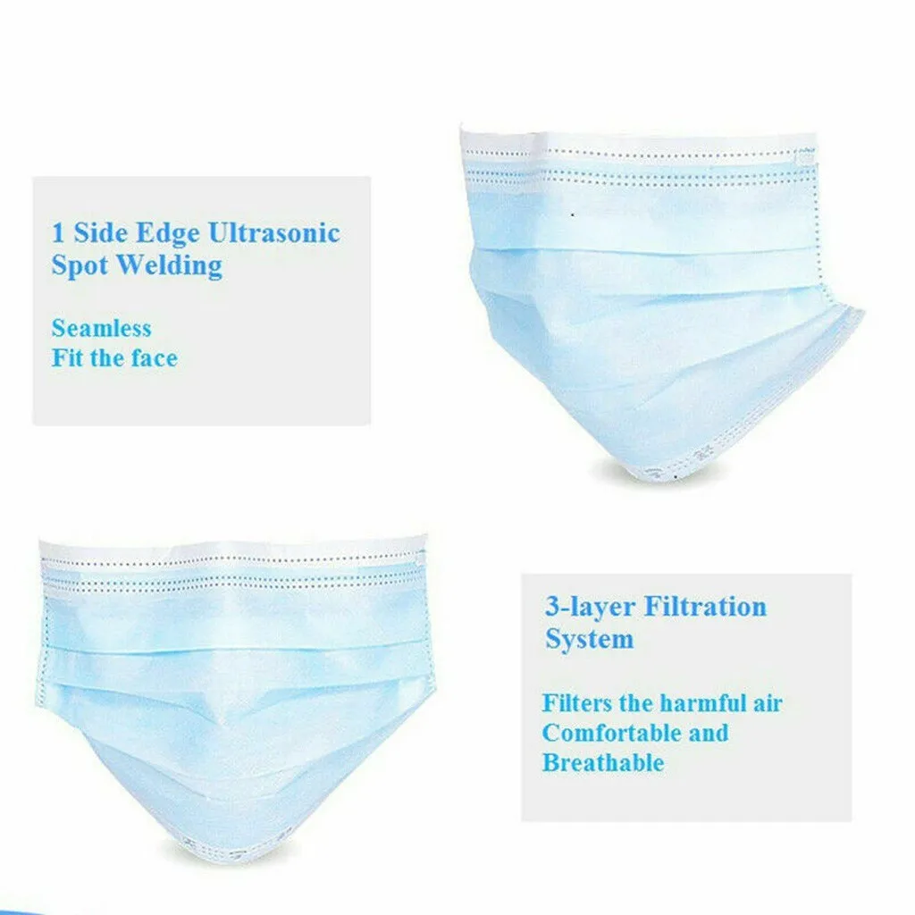 

Adults 50 PCS Disposable dust-proof Masks PM2.5 Wind Mist Pollution Protection Filter Mask non-woven Unisex Outdoor Face Masks