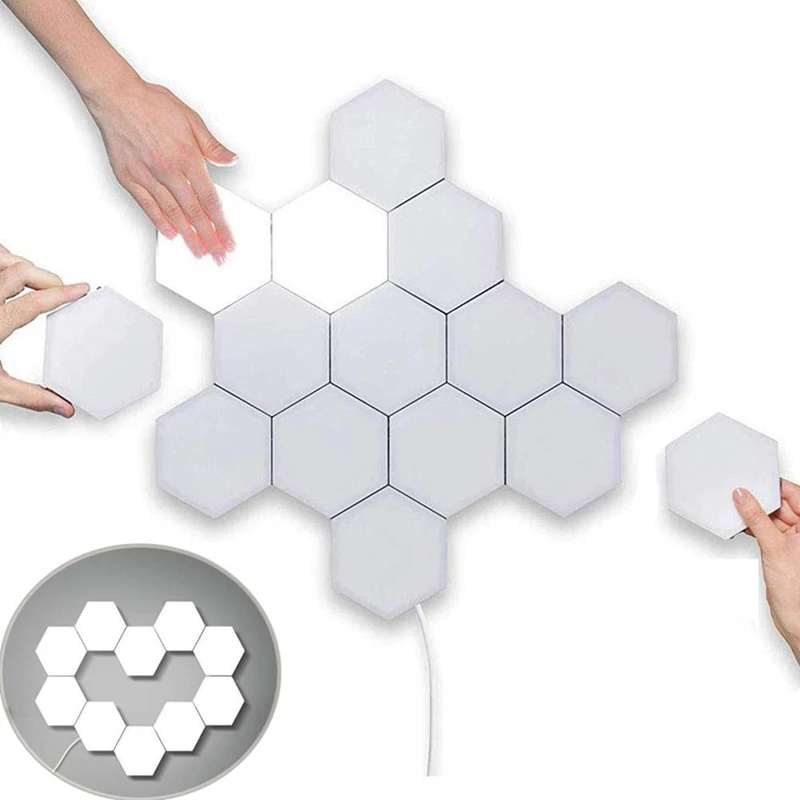 

Hexagonal Wall Lights Smart Press Night Lights DIY Modular Assembled Splicing Modern Wall Lamps Home Decor,US Plug
