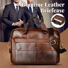 Men Genuine Leather Handbags Male Business Travel Messenger Bags Casual Leather Laptop Bags Men's Crossbody Shoulder Bag