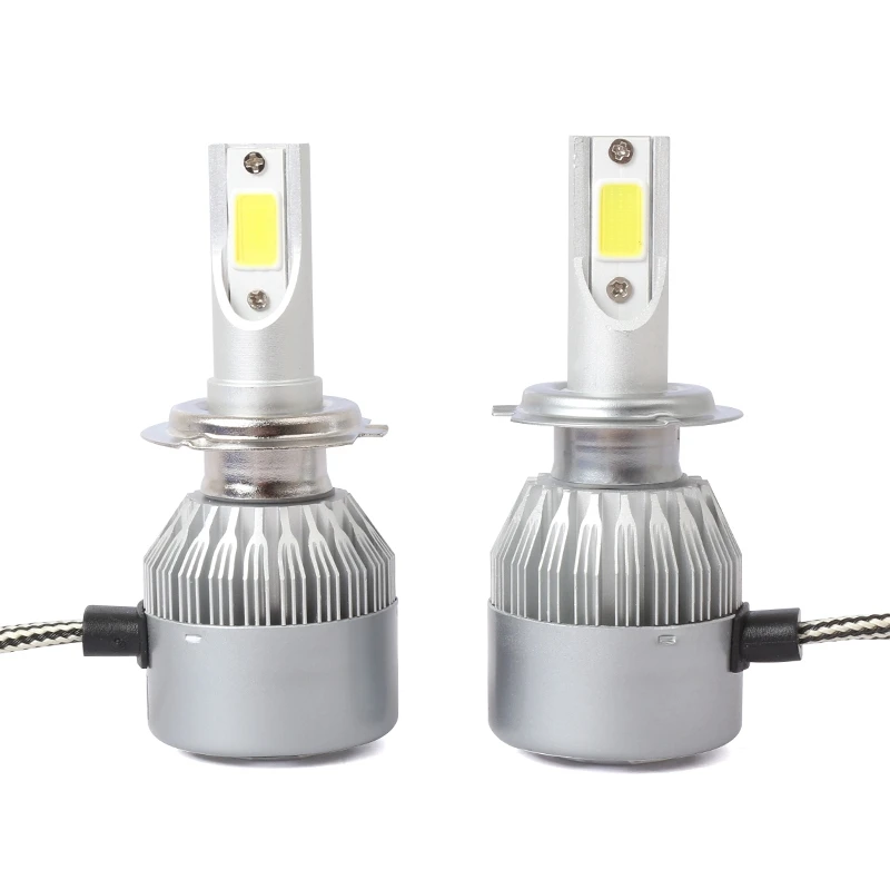 

New 2pcs C6 LED Car Headlight Kit COB H7 36W 7600LM White Light Bulbs