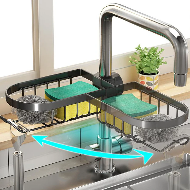 

Faucet Shelf Kitchen Accessories Sink Drain Rack Kitchen Soap Storage Faucet Holder Soap Shelf Bathroom Accessories For kitchen
