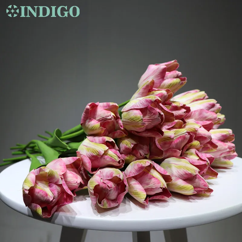 25 pcs Pink Индиго-25 шт. Ireland тюльпан Розовый тюльпан для домашнего свадебного украшения настоящий сенсорный Искусственные цветы Вечеринка - Цвет: 25 pcs Pink