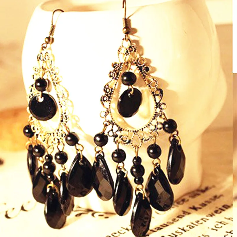 Новинка 2020 Модные полые длинные серьги с кисточками в стиле ретро европейские и