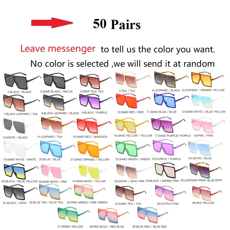 

Wholesale 40 Colors One Piece Oversized Square Sunglasses For Women 2021 Luxury Brand Black Sun Glasses Female Big Shades Bulk