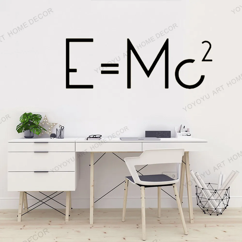 Научная Настенная Наклейка E = mc2 формула виниловая наклейка художественный Декор