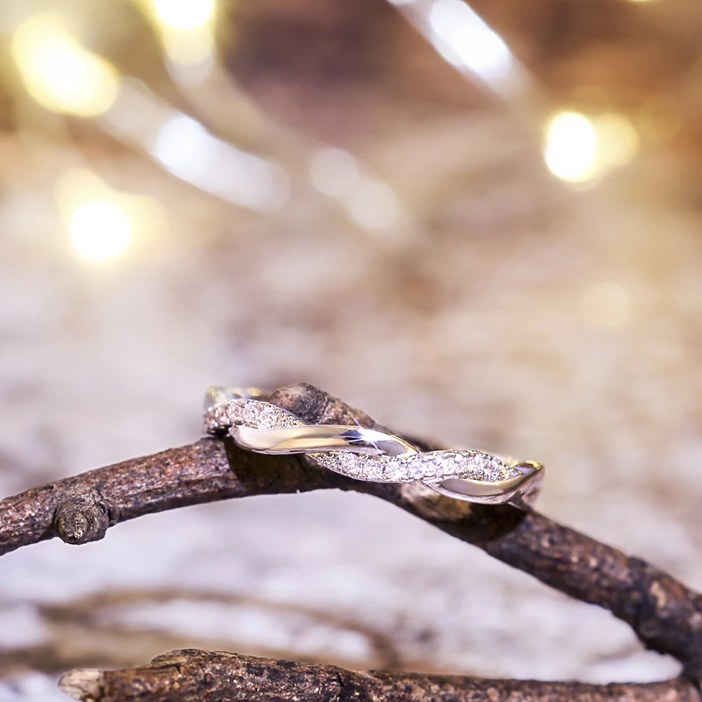 Романтические Простые Кольца Huitan для девушек модные современные витые