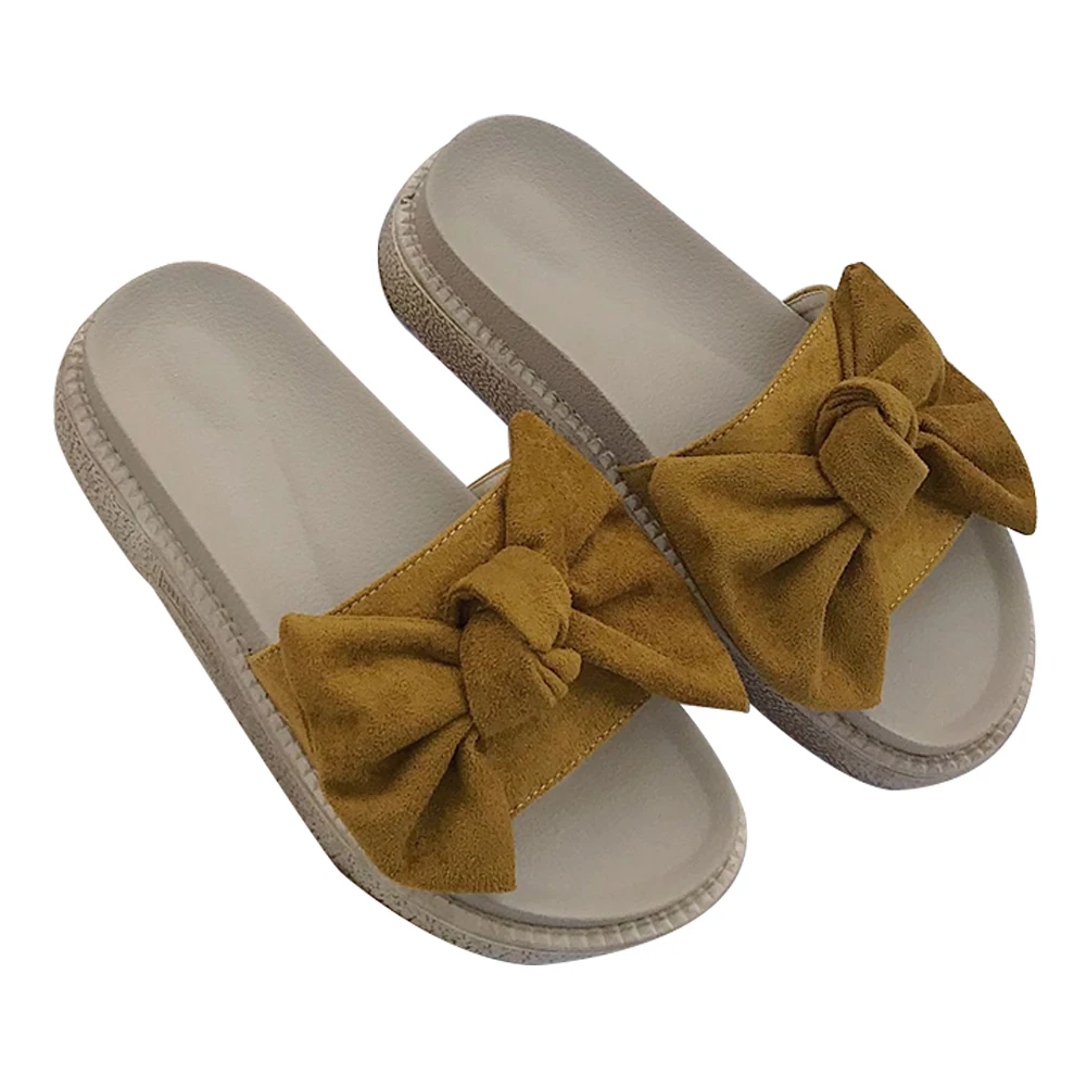 

Platform Slipper Thick Bottom Women Sandal Daily Casual Ladies Summer Wedge Flat Bow Knot Nonslip Fashion Beach Round Toe