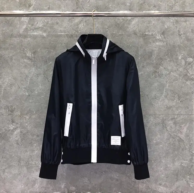 

Fashion TB 2021 THOM Brand Jacket Men Cardigans Clothing Waterproof windproof Sports baseball uniform Spring Autumn Casual Coat