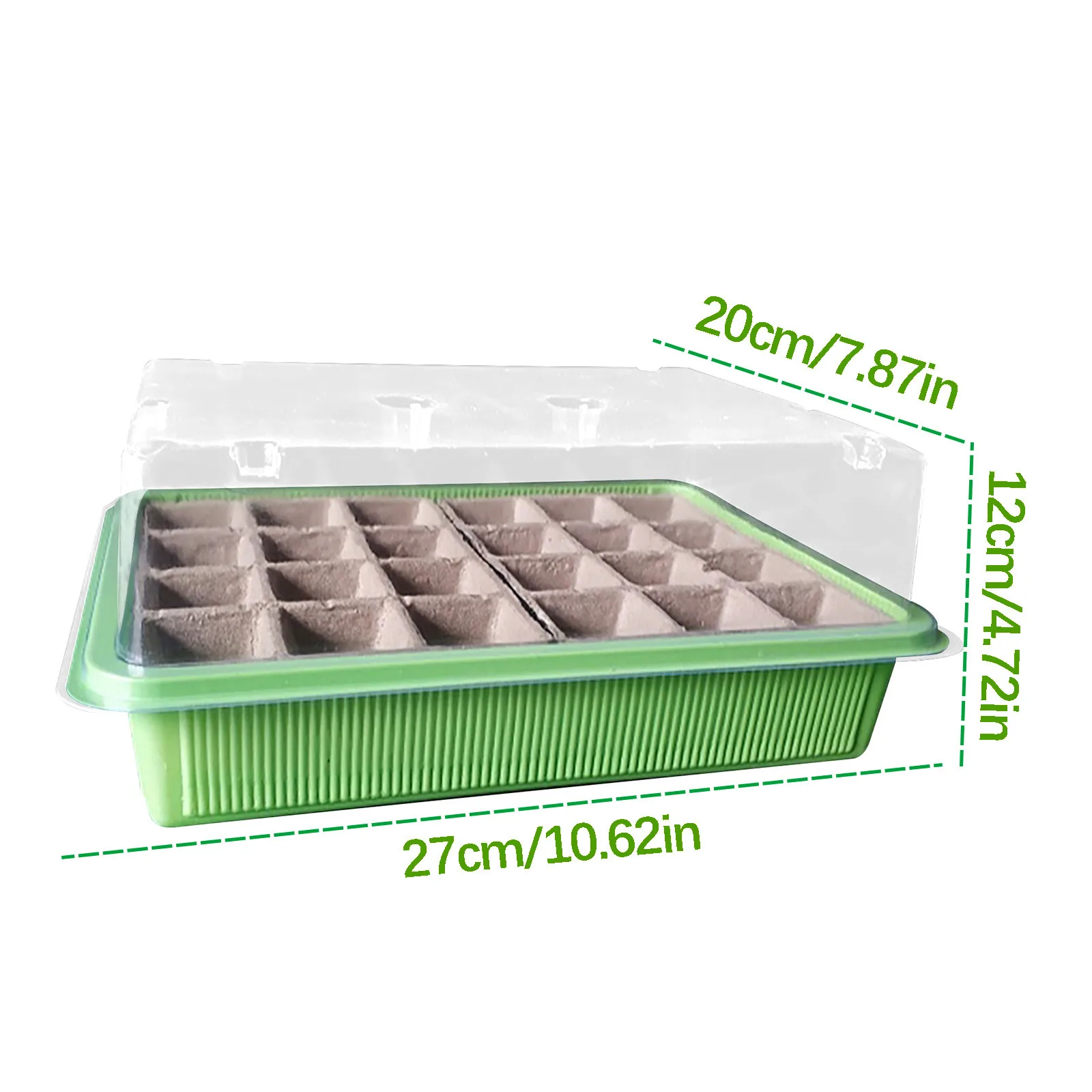 

24 Cells Garden Nursery Pot Breathable Mini Gardening Lids Plastic Germination Box Durable Plant Seeds Box