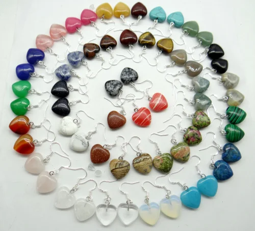 Природный камень опал тигровый глаз бирюза кварцевый кристалл сердце шармы