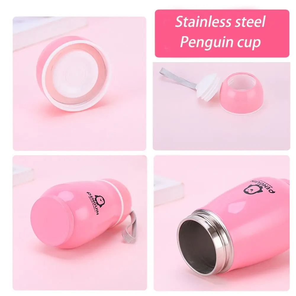 300ml New Anti-scald Design Small Vacuum Stainless Steel Thermos Cup Warm and Cold Bottle Penguin Mug | Дом и сад