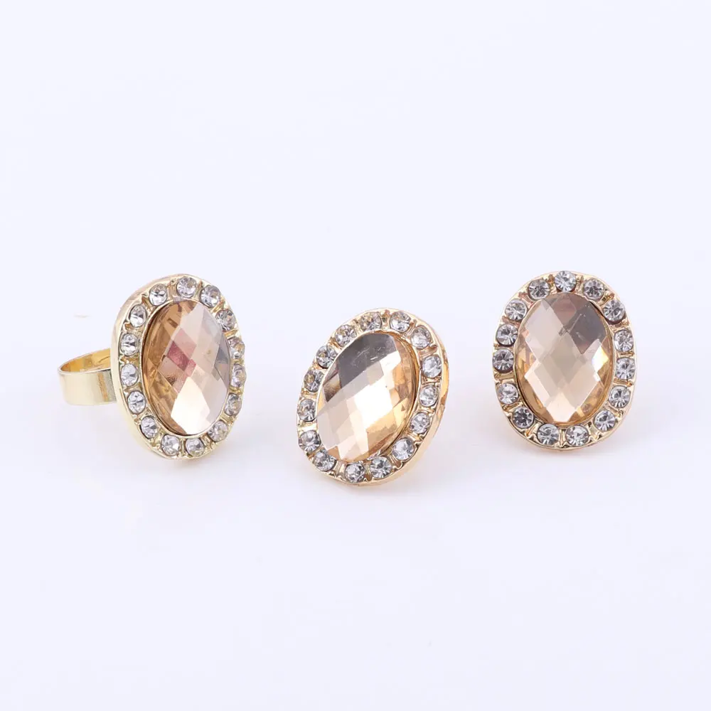 Вечерние свадебные аксессуары Золотые Ювелирные наборы для женщин кулон