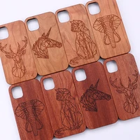 wood phone case cute animals cat deer unicorn for iphone 11 12 13pro x xr xs max 7 8 plus se 2020 mini phone cover