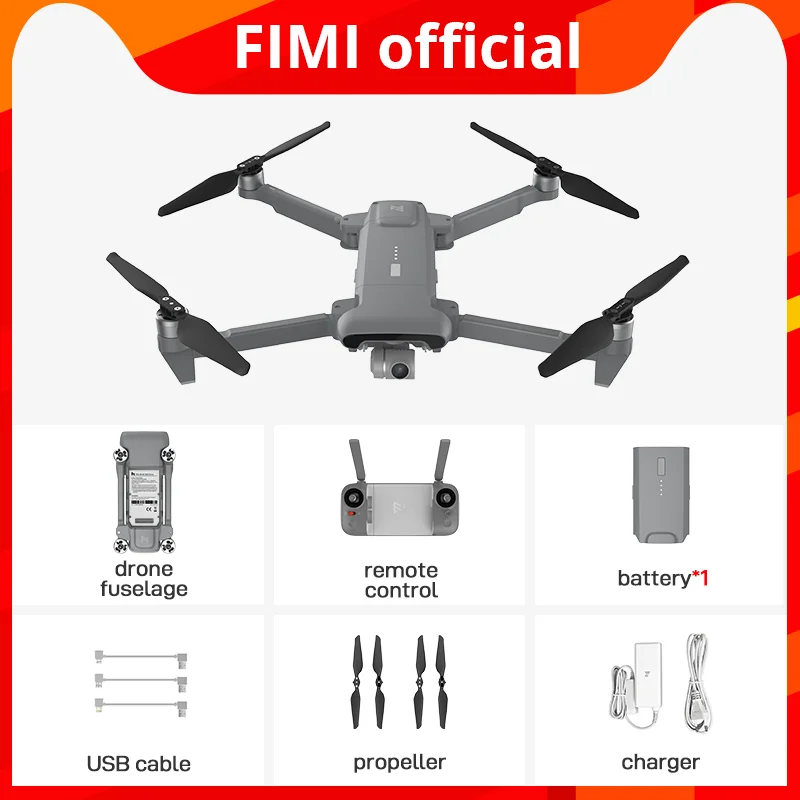 FIMI X8SE 2020 Grey Version Camera drone EU-plug 8KM FPV...