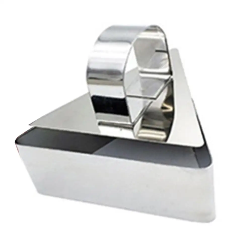 

5Pcs/Set Stainless Steel Mousse Cake Mold Round Heart Shape Biscuit Fondant Die Cakes Decor Kitchen Accessories Tools