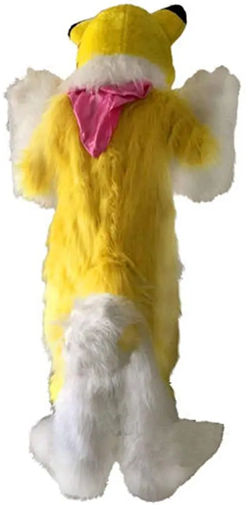 

Yellow Husky Dog Mascot Costume Fox Halloween Christmas Party Fancy Dress Adult Acting Advertising Costume
