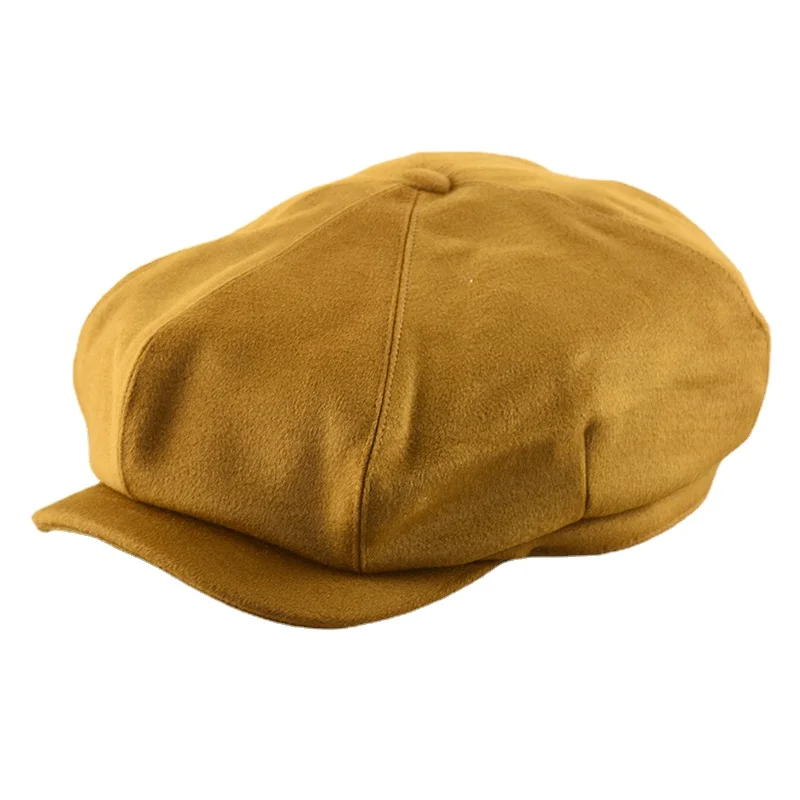 

Men Big Size Suede Octagonal Cap Male Newsboy Dad Ivy Caps Flat Cabbie Winter Peaky Blinders Plus Size Beret 55-58cm 58-60cm