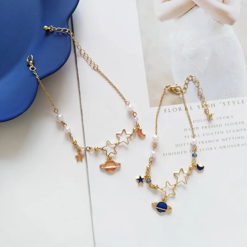 Корейский темперамент полый звезда Луна металлический браслет сладкий Шарм