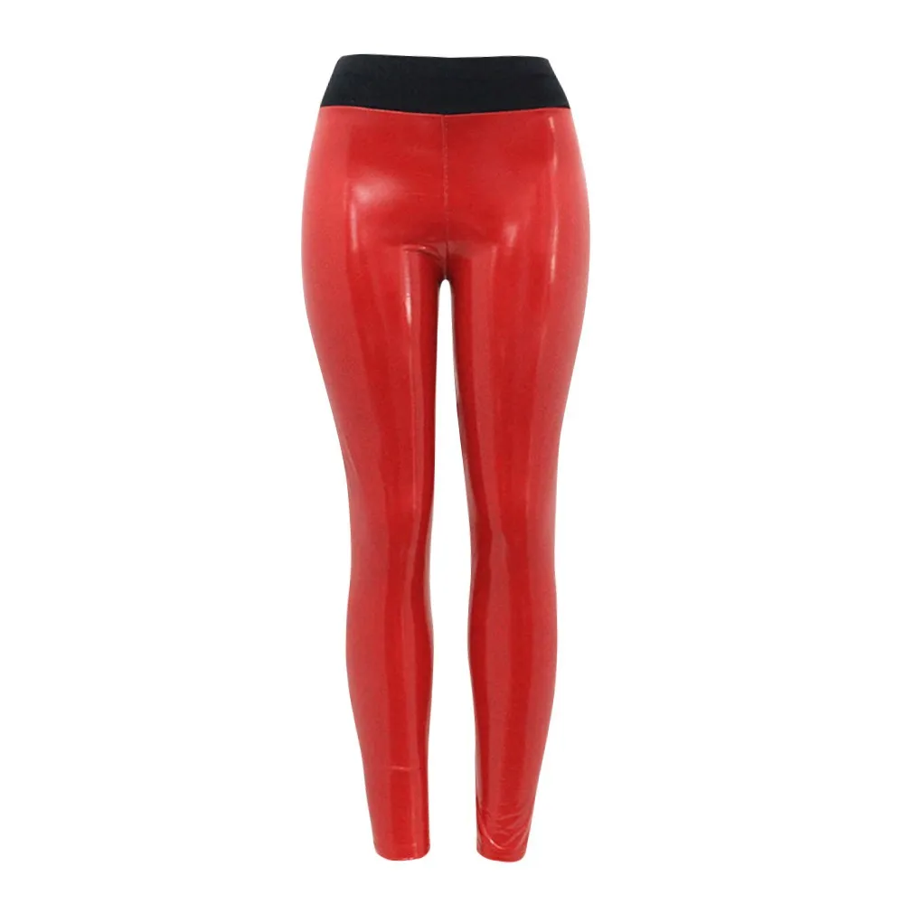 Женские леггинсы из лакированной кожи JAYCOSIN Бесшовные Брюки-карандаш с шерстяной