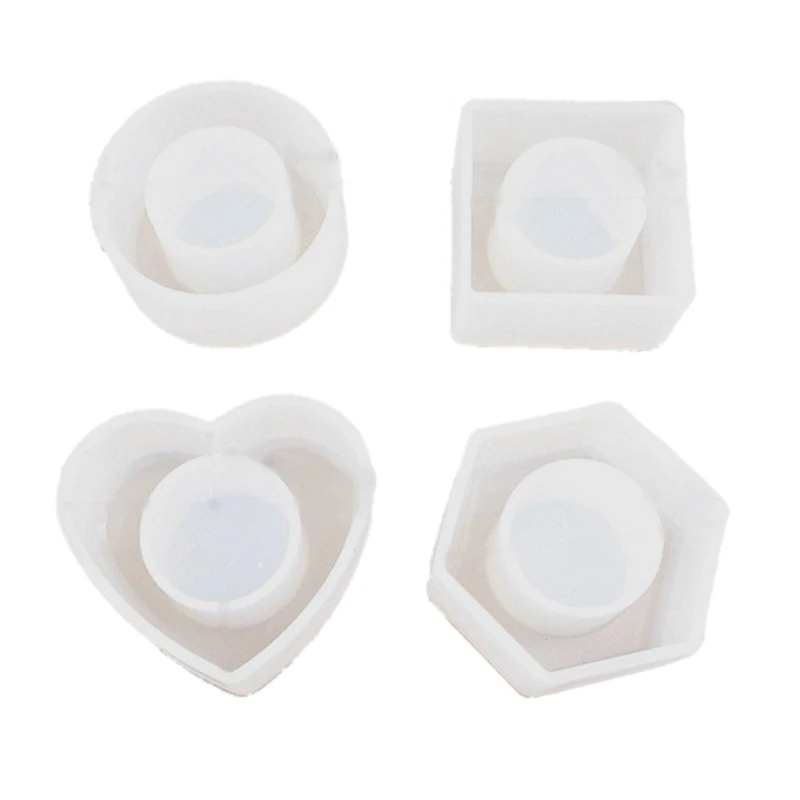 

4 Shapes Minimalist Napkin Holders Ring Resin Molds Kit Round Sqaure Heart Hexagon Napkin Buckles Resin Casting Mold Kit