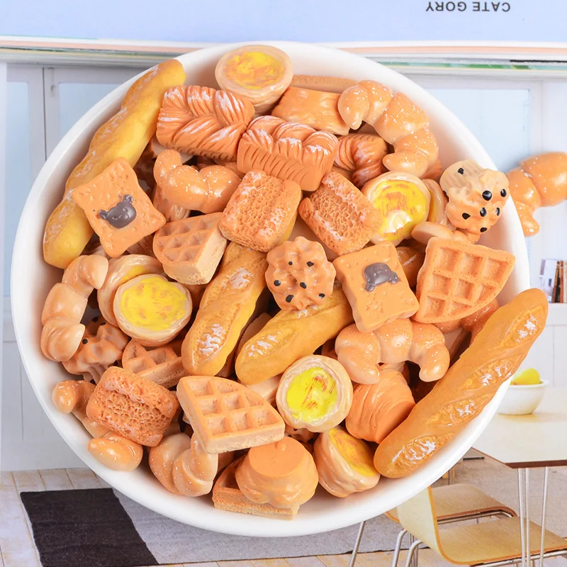 

Кабошоны из смолы в ассортименте с имитацией еды, бисквитов, Круассанов, багета, 10 шт., аксессуары для украшения, бусины, подвески «сделай сам...