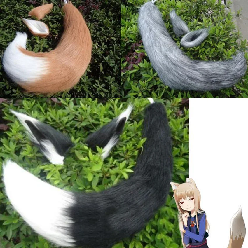Японское аниме Спайс en Wolf Holo Cosplay Vos Oor Staart Хэллоуин Met Oren kostuves|Реквизит для
