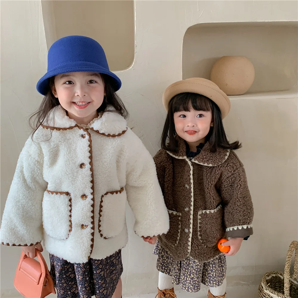 

Outerwear Coat Jacket Turn Down Collar Single Breasted Solid Regular Cotton New Fashion Simple Cute Cool Winter Autumn Girls