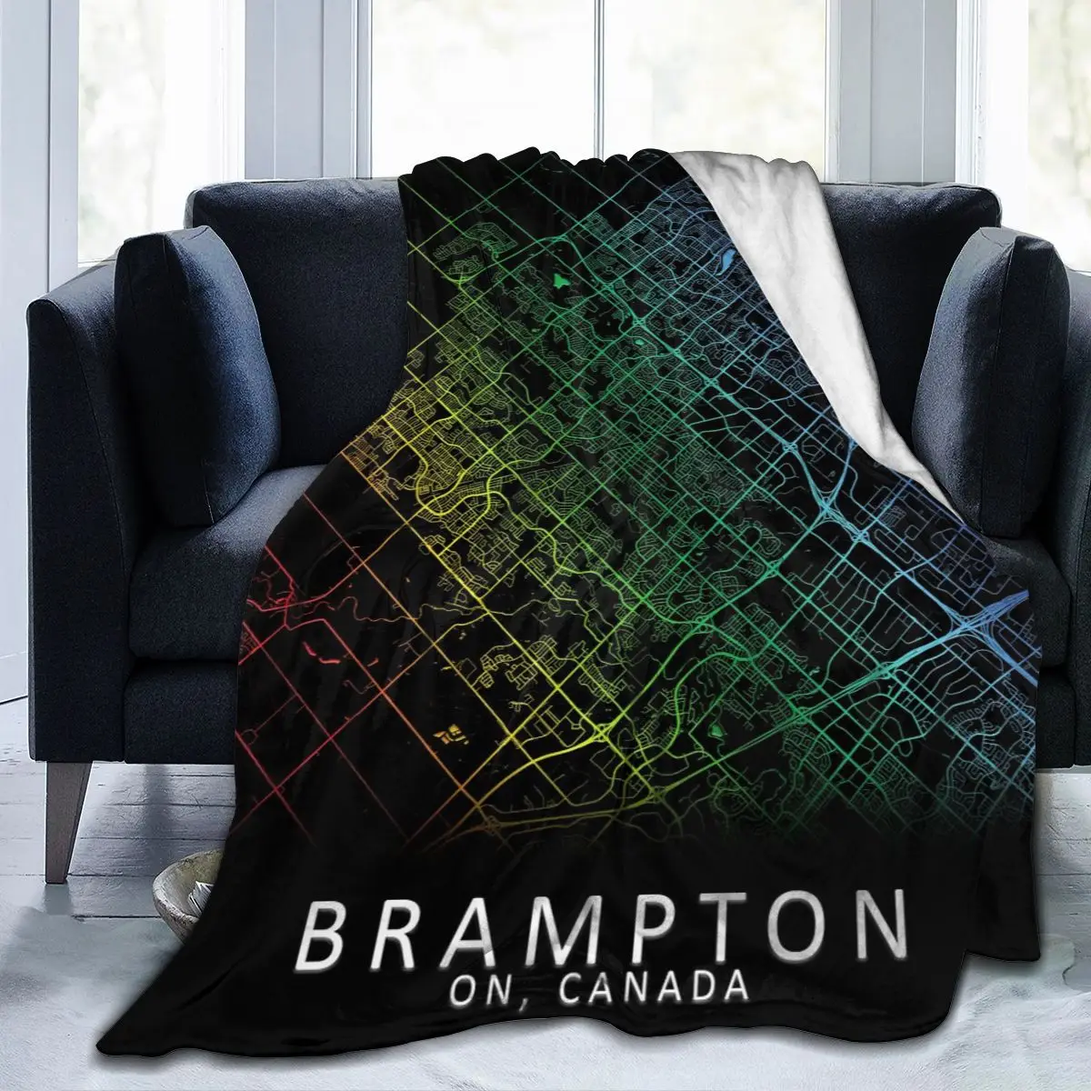 Плед из муслина покрывало на кровать в клетку с картой города Канады 1 шт.|Одеяла| |