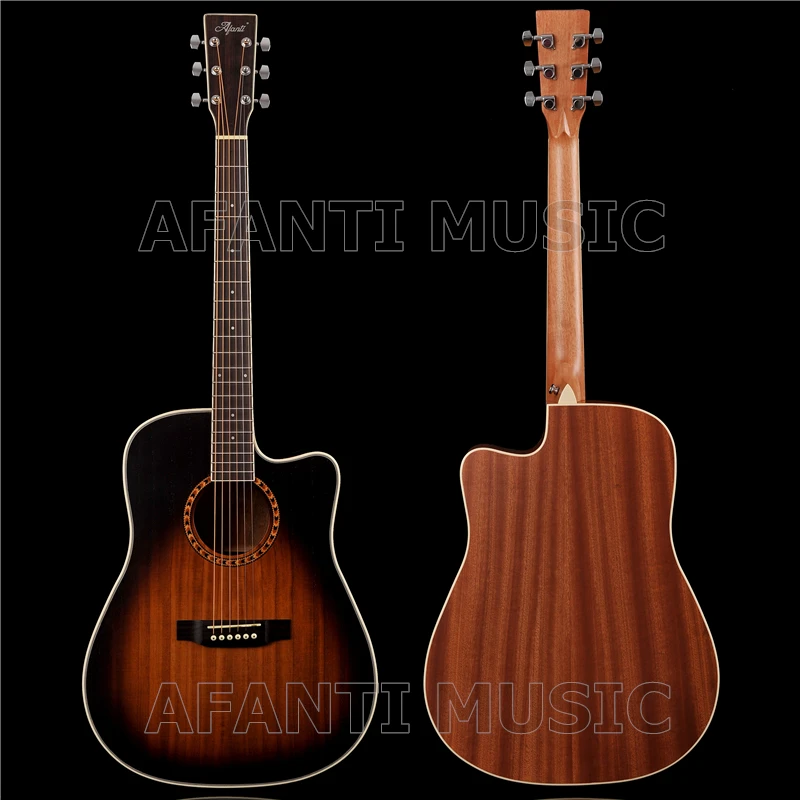 41 дюймов Акустическая/Solid Paulownia Топ/Сапеле сзади и по бокам/AFANTI акустической