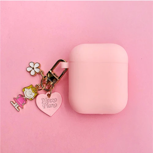 style B Силиконовый чехол с милой собачкой из мультфильма для Apple Airpods, чехол, аксессуары для наушников с Bluetooth, защитное декоративное кольцо для ключей - Цвет: style B