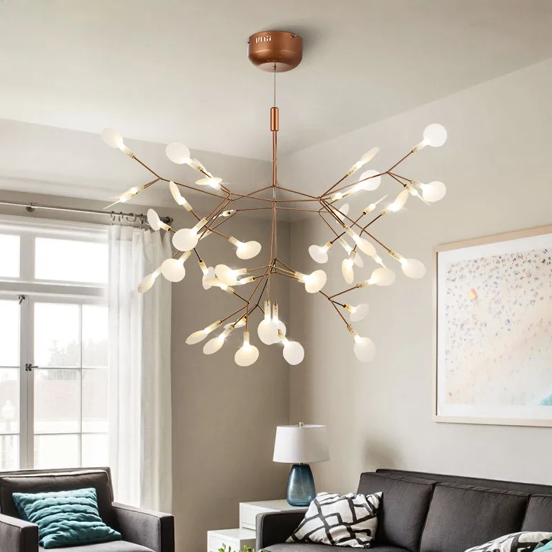 Art Decorate Tree Branch Led Pendant Light Acrylic Leaf Hanging Lamp Lustre For Living Room Art Decor Pendant Lamp 110V/220V