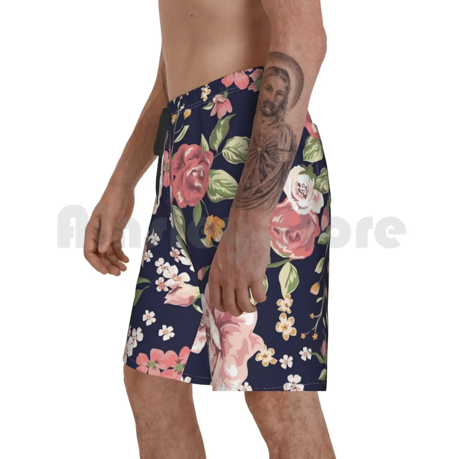 

Пляжные шорты с цветочным рисунком, винтажные Модные Бежевые Роскошные