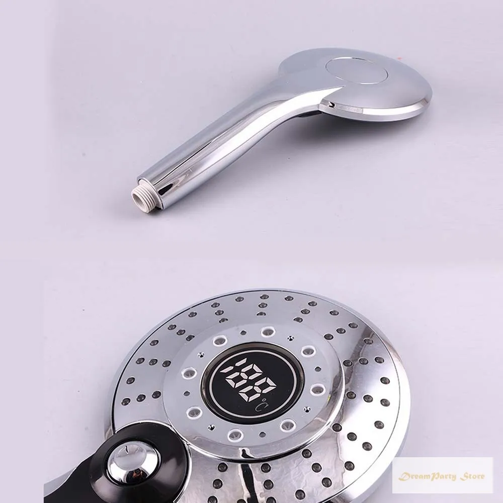 Ручная Лейка для душа цифровой фотораспылитель светодиодный светильник 3 режима