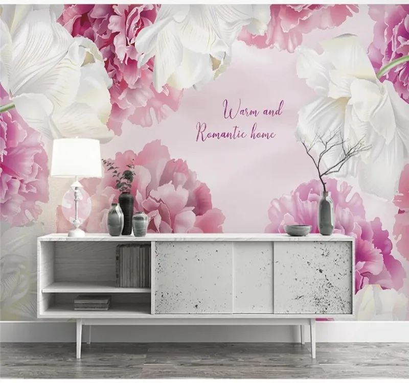 Большие Настенные обои на заказ розовые фиолетовые современные минималистичные