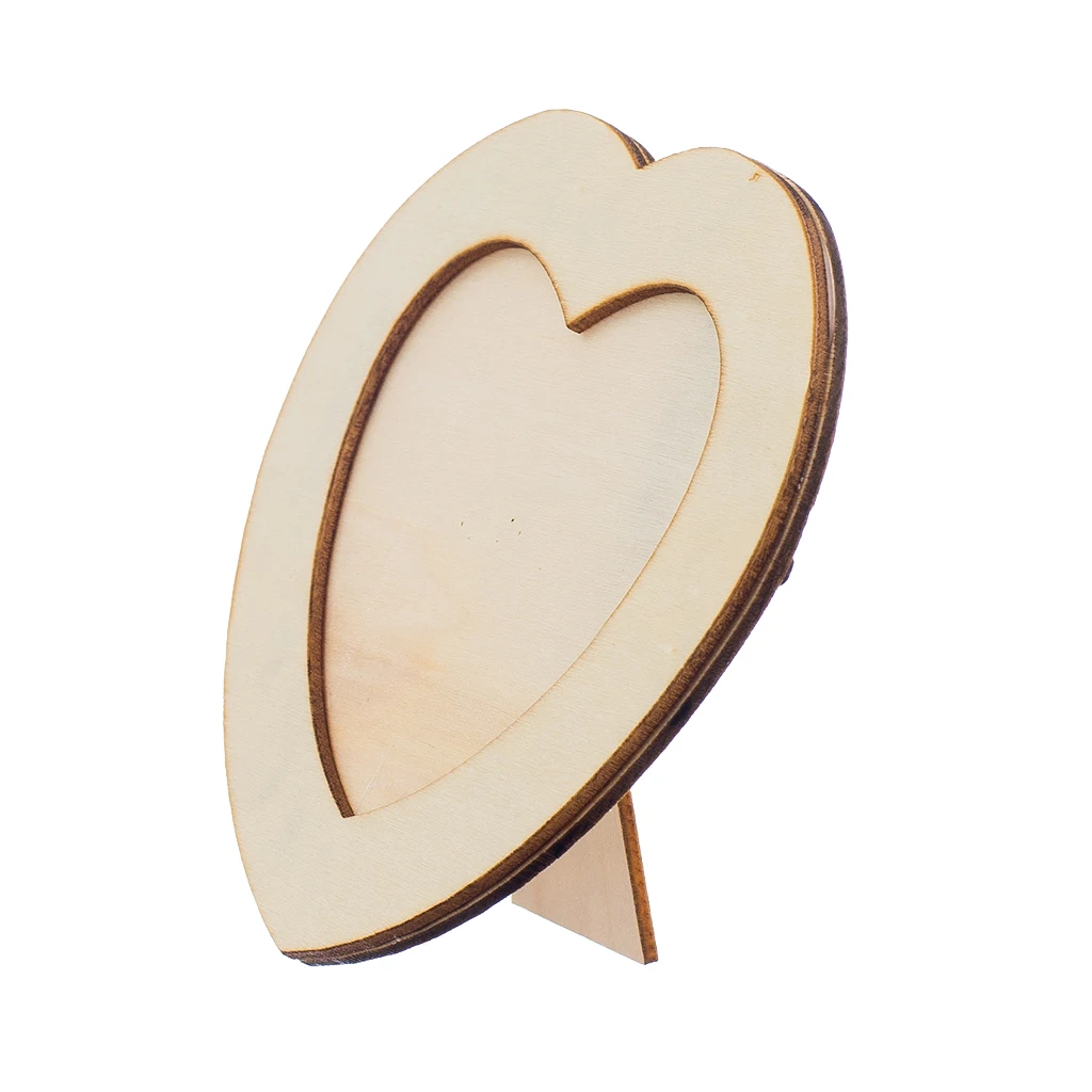 

MagiDeal Wooden LOVE HEART Photo Frame DIY Picture Frame Art Craft For Arts and Crafts Projects