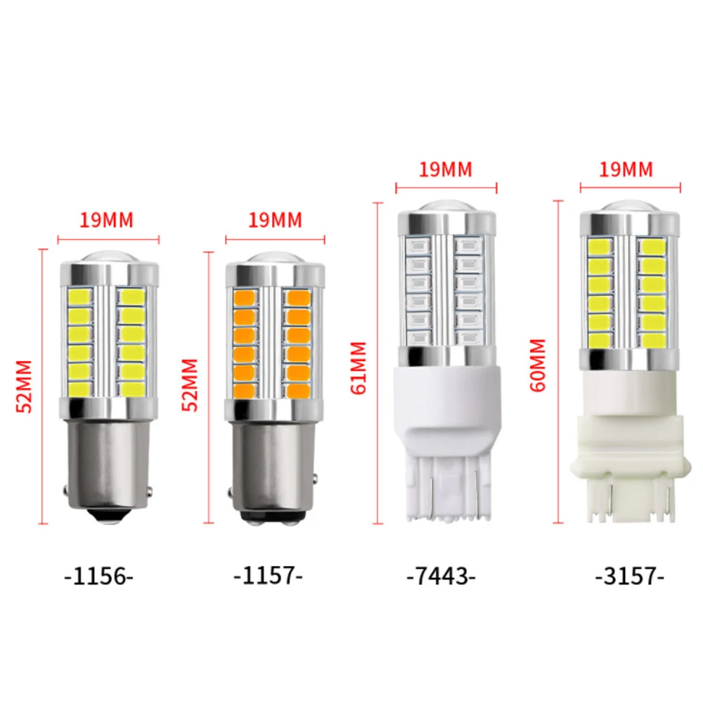 1pcs 5630 33smd 1156 1157 For Car Led light BA15S P21W P21/5W BAY15D Parking lights Brake Lamp 12V DC Automoblie White Red Amber |