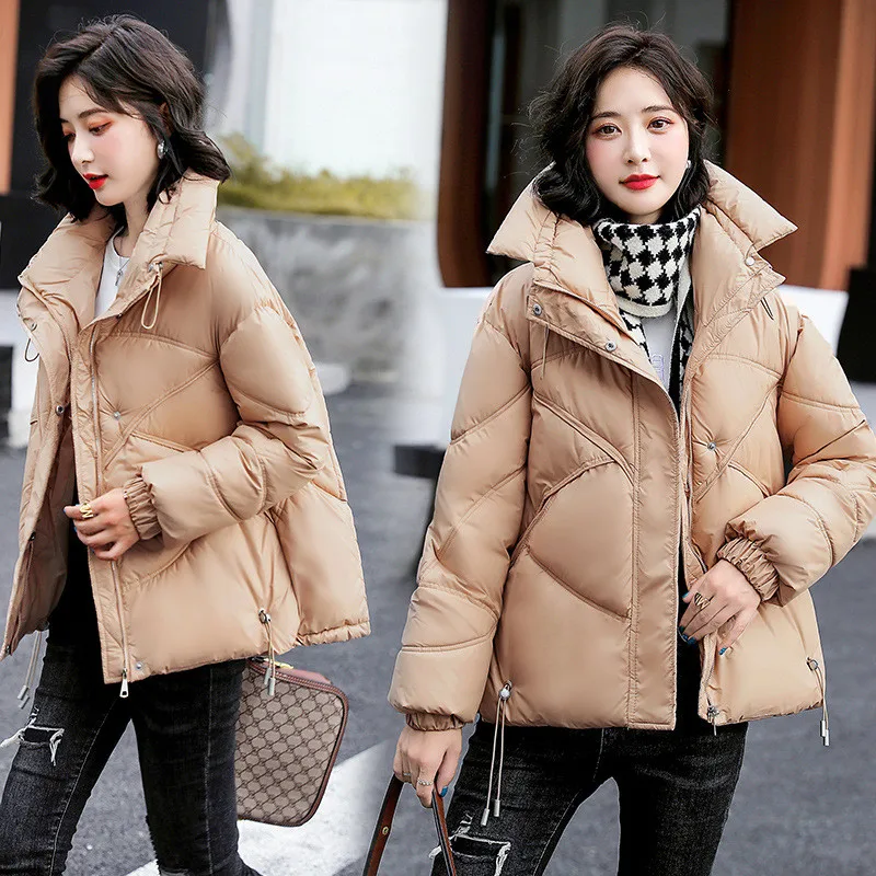 

2021 New Winter Jacket Women Parka Thick Warm Coat Pocket Female Parkas Snow Wear Cotton Padded Coat Loose Jackets Outwear