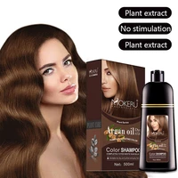 500ml natural brown hair color permanent hair coloring shampoo long lasting hair dye shampoo for women professional dying