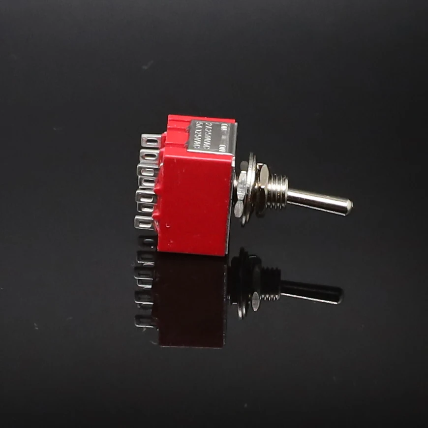 5 шт. мини рычажный переключатель SPDT 9 PIN 3PDT ON 2 Позиция 250V 2A 125V 5A красный