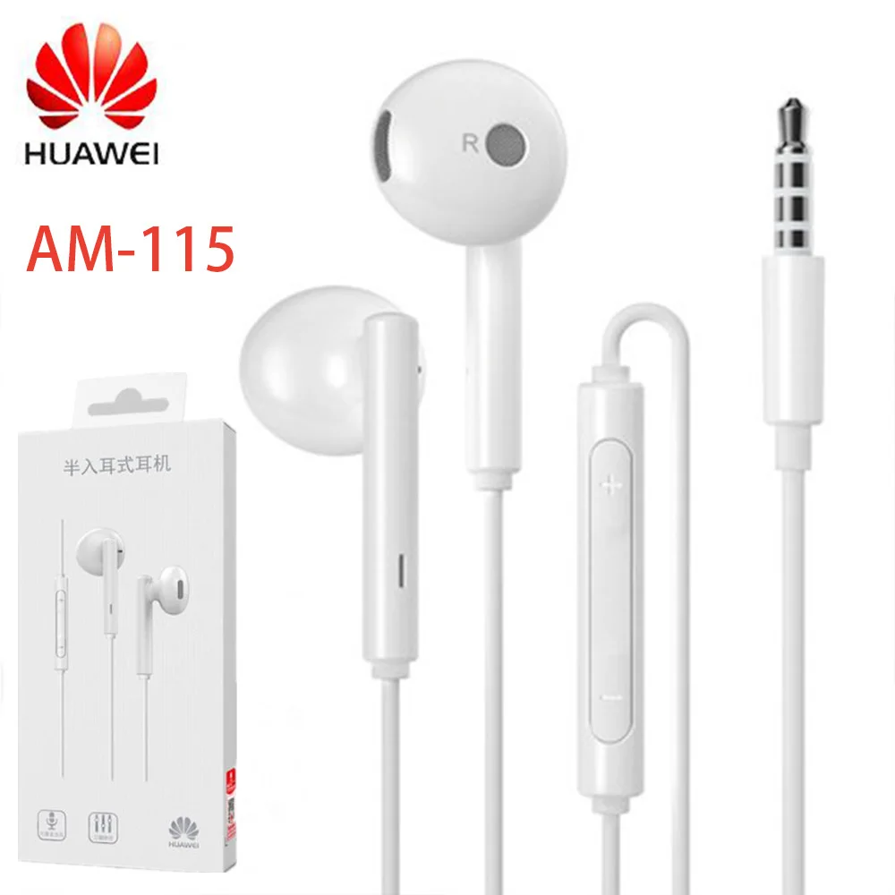 Оригинальные металлические наушники Huawei AM115 с микрофоном разъем 3 5 мм